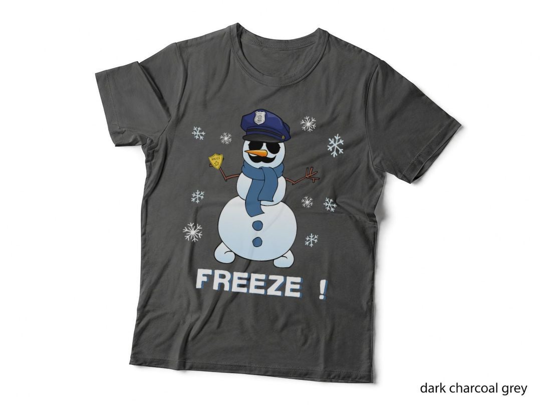 Cop Snowman Shirt Freeze Christmas Party Gift T-Shirt Xmas T-Shirt