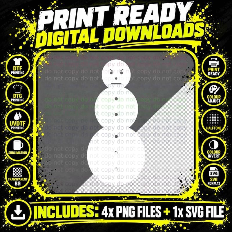 Funny Angry Snowman Shirt - the Jeezy Snowman T-Shirt Png SVG Digital Bundle