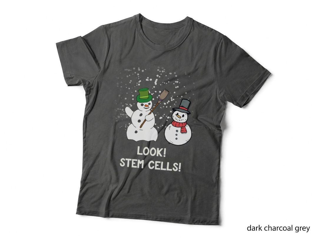 Funny Snowman Christmas Science Xmas Biology Snow Stem Cells T-Shirt