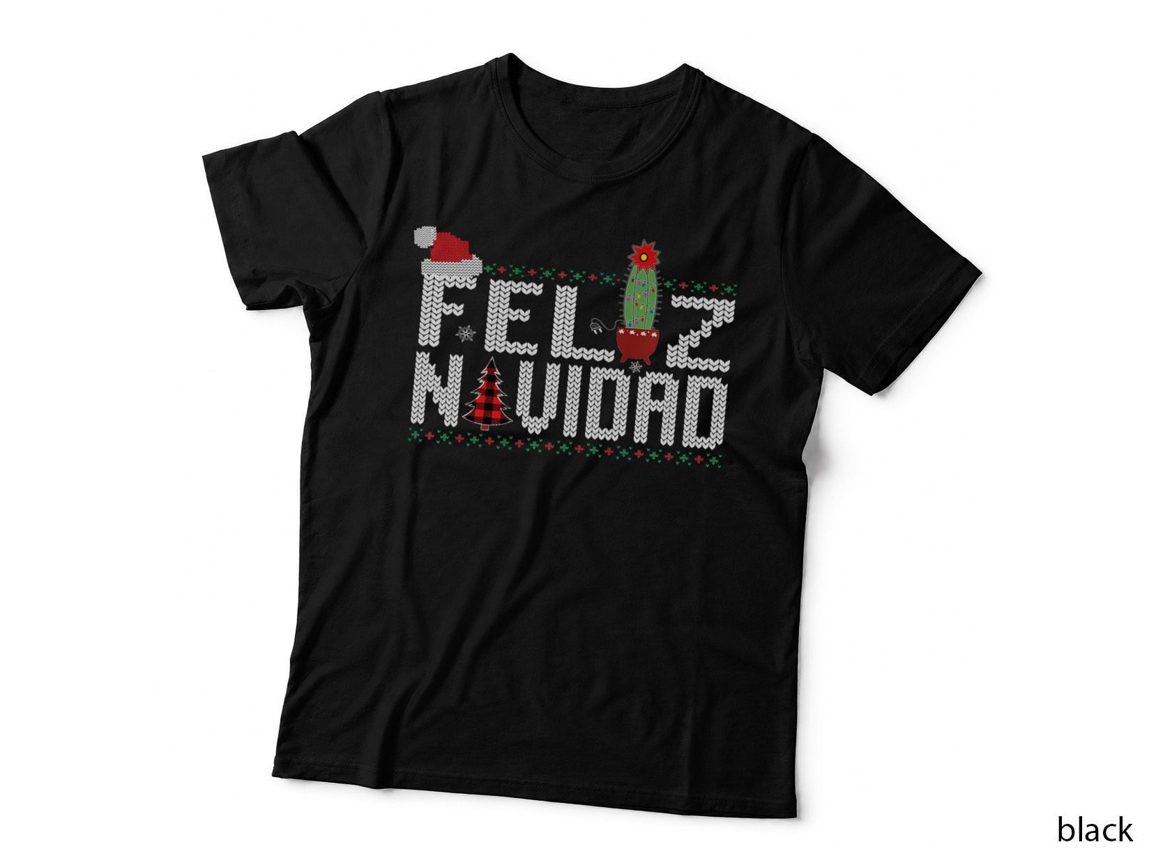 Funny Spanish Mexican Vintage Feliz Navidad Ugly Christmas T-Shirt, Gift Tee