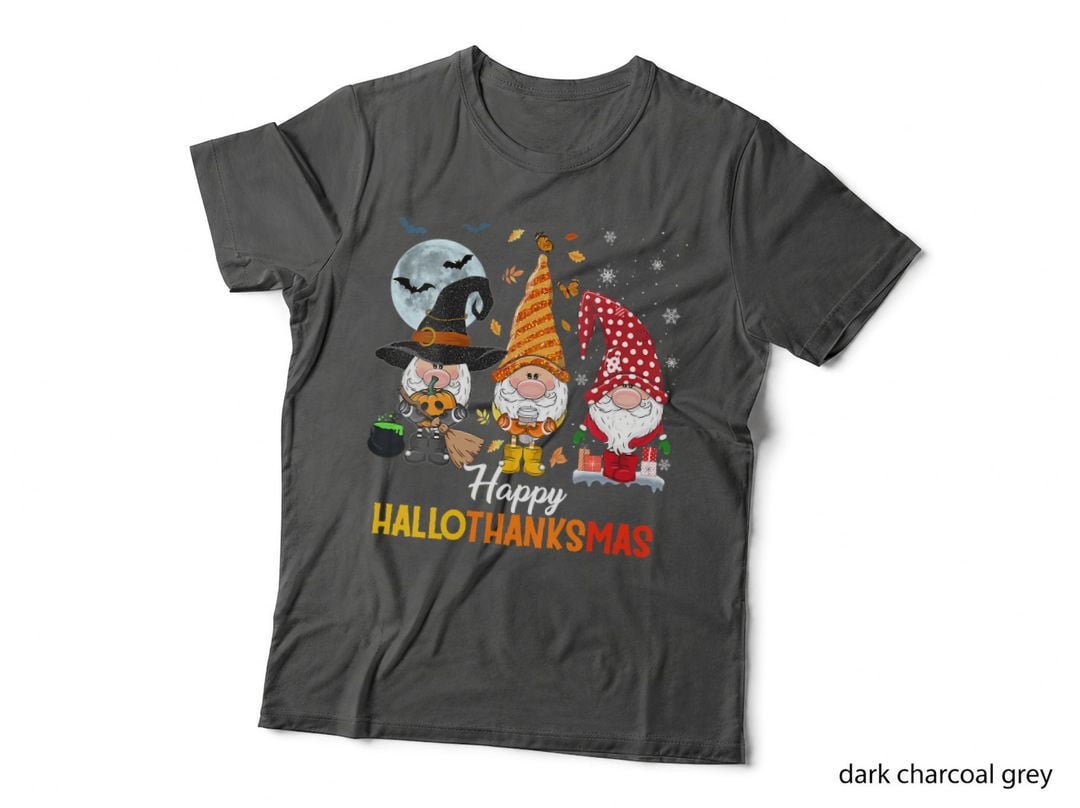 Gnomes Happy Hallothanksmas Halloween and Merry Christmas, Gift T-Shirt