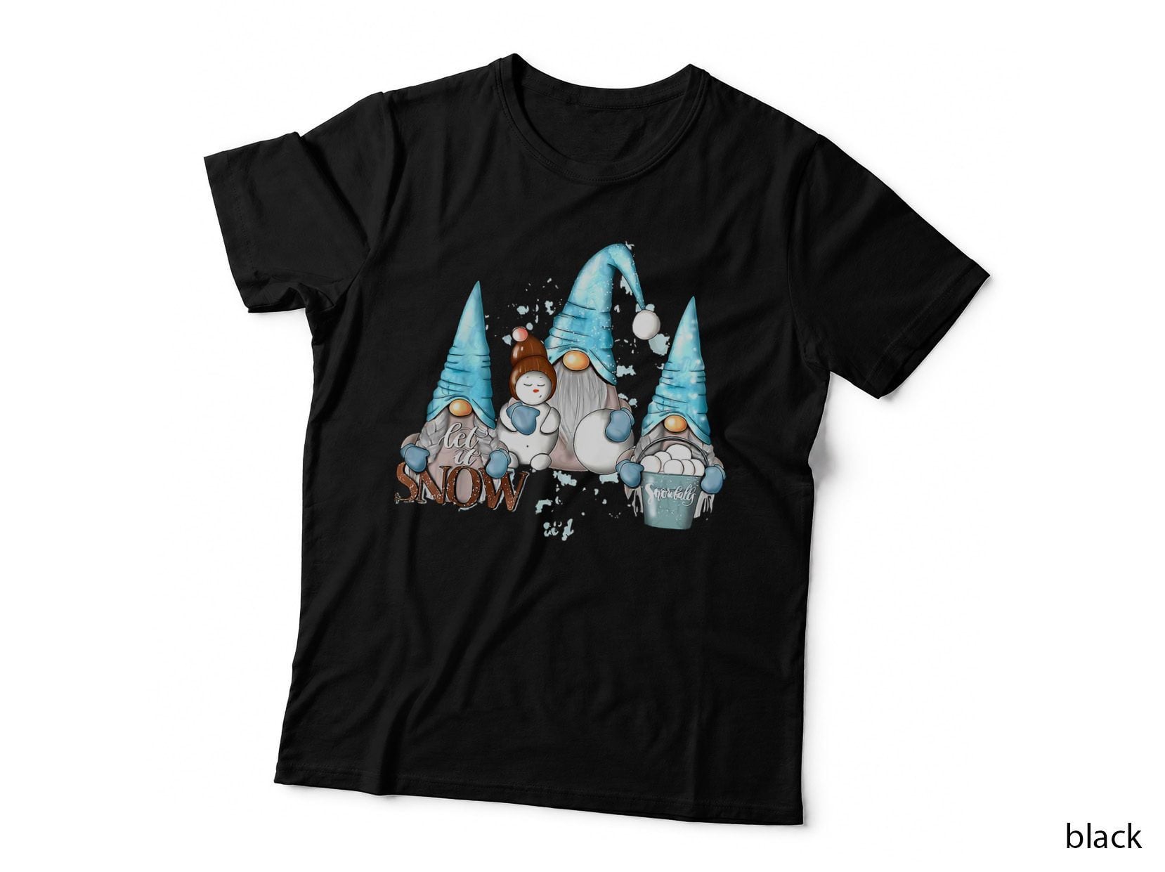 Gnomes Let It Snow Christmas Snowman Funny Family Pajama T-Shirt