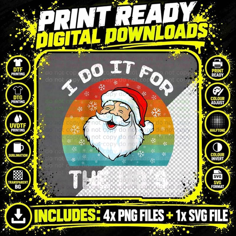 I Do It for the Ho's Retro Christmas Shirts for Men Png SVG Digital Bundle