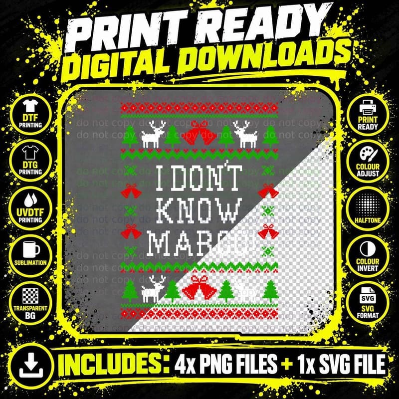 I Don't Know Margo! Christmas Vacation Quote - Ugly Png SVG Digital Bundle