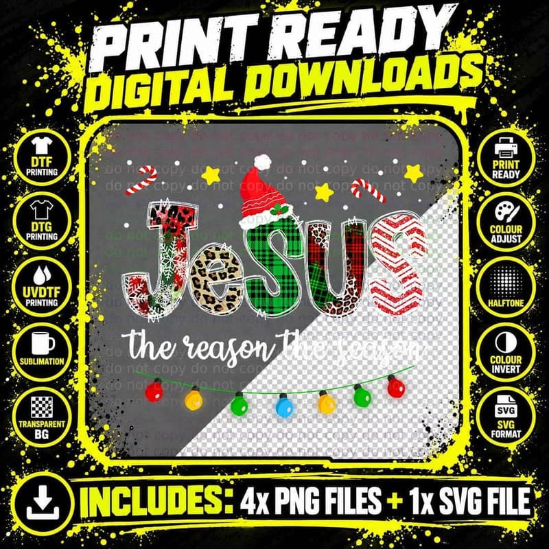 Jesus Is the Reason for the Season for Christmas Easter Png SVG Digital Bundle