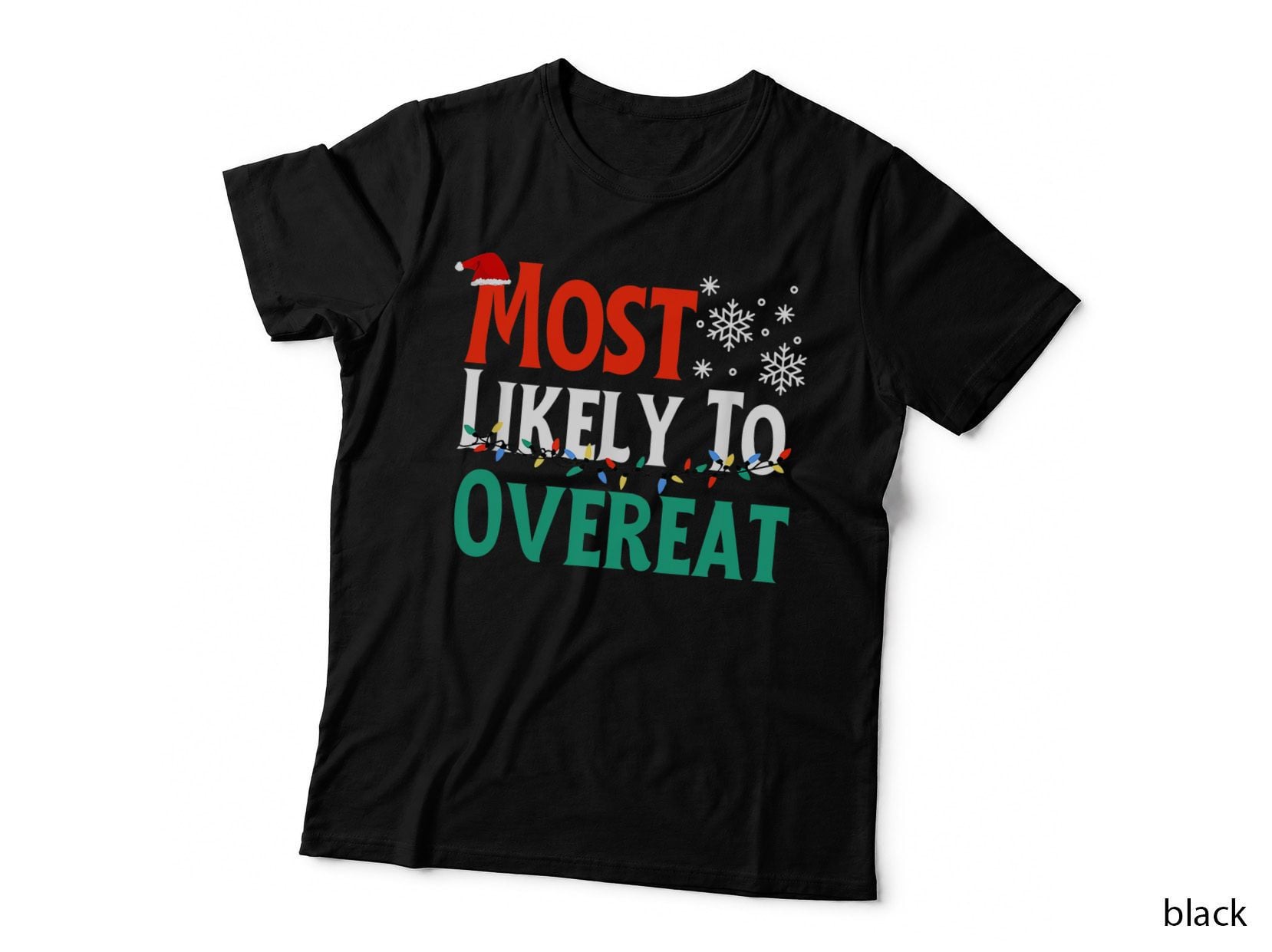 MOST Likrly TO Overeat Christmas FUNNY Couples Matching CUTE T-Shirt