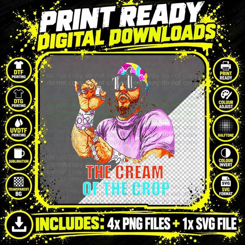 Macho Cream of Crop Wrestling Ugly Christmas T-Shirt Png SVG Digital Bundle