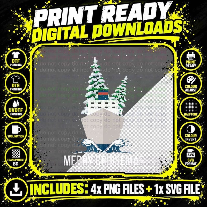 Merry Cruisemas Christmas Cruise Caribbean Bahamas Png SVG Digital Bundle
