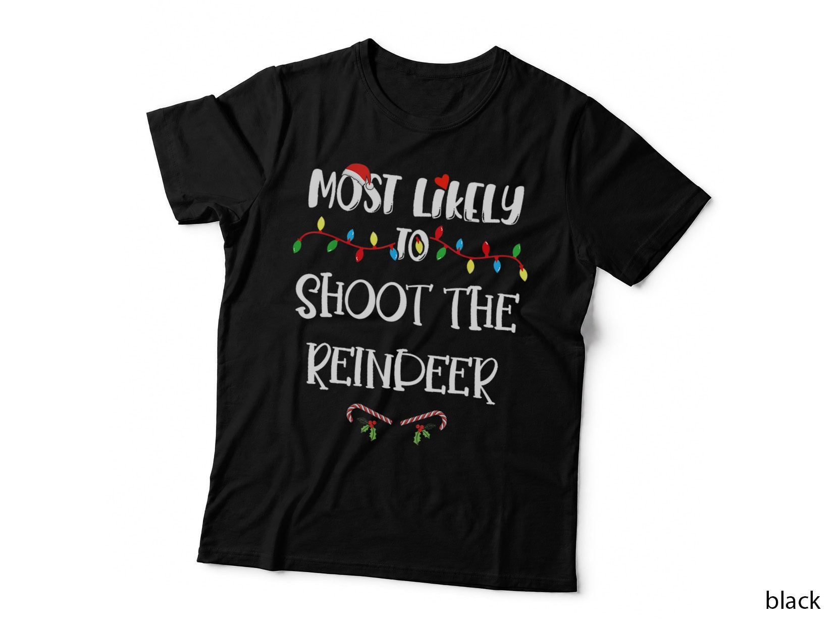 Most Likely to Christmas Shoot the Reindeer Family Group T-Shirt