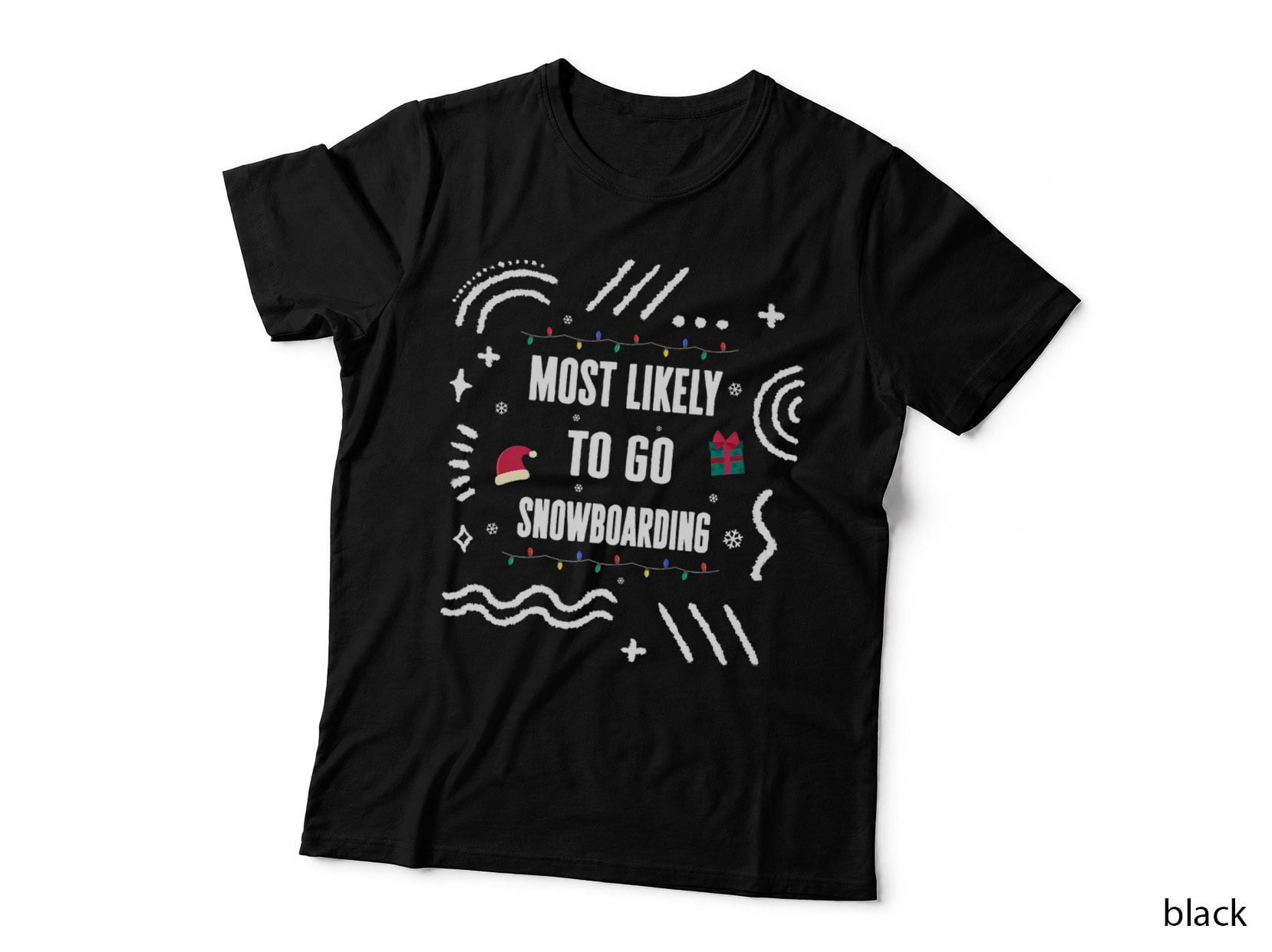 Most Likely to Go Snowboarding Christmas Matching Xmas Costu T-Shirt, Gift Tee