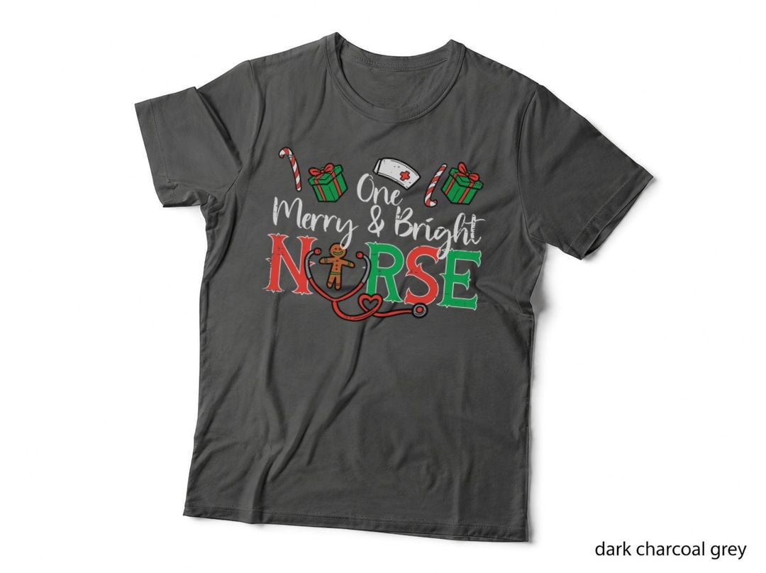 One Merry Bright Nurse Christmas Cute Xmas Nursing Scrub Top T-Shirt