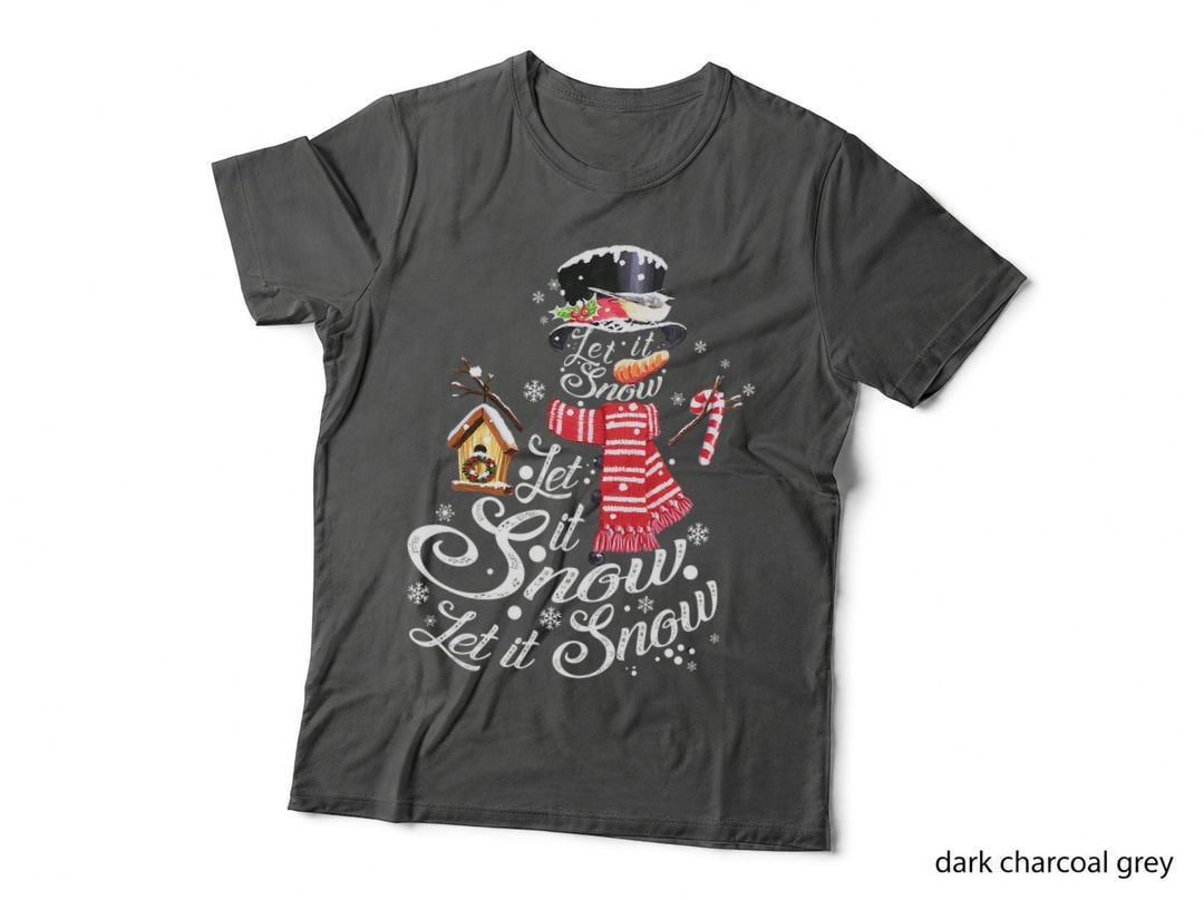 Snowman Let It Snow Cute Christmas Winter Holiday Xmas Gifts T-Shirt