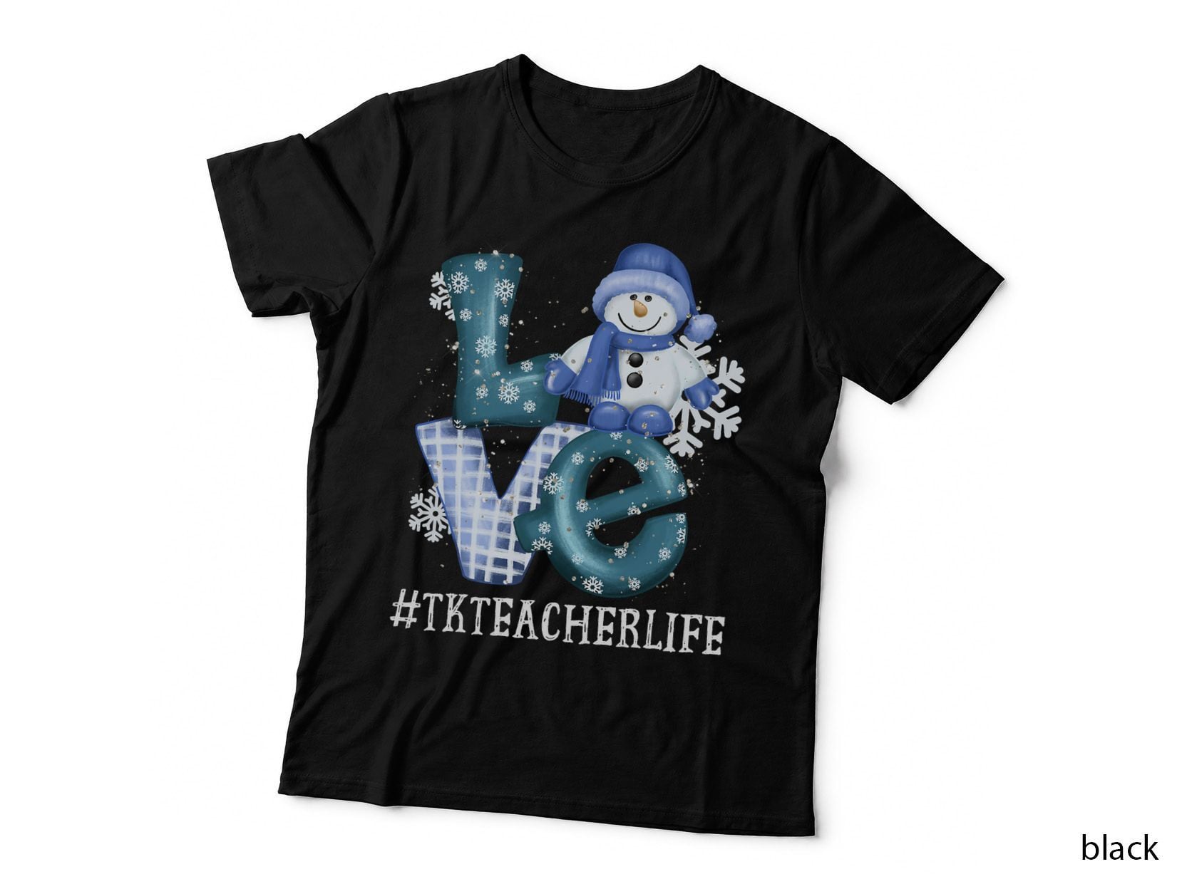 TK Teacher Love Snowman Xmas Women Winter Season Christmas T-Shirt