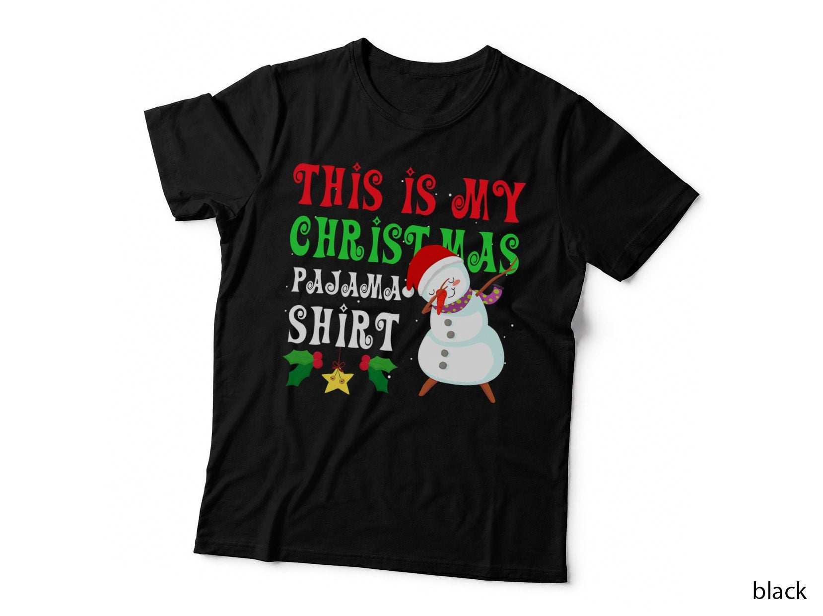 This Is My Christmas Pajama Funny Cute Dabbing Snowman T-Shirt