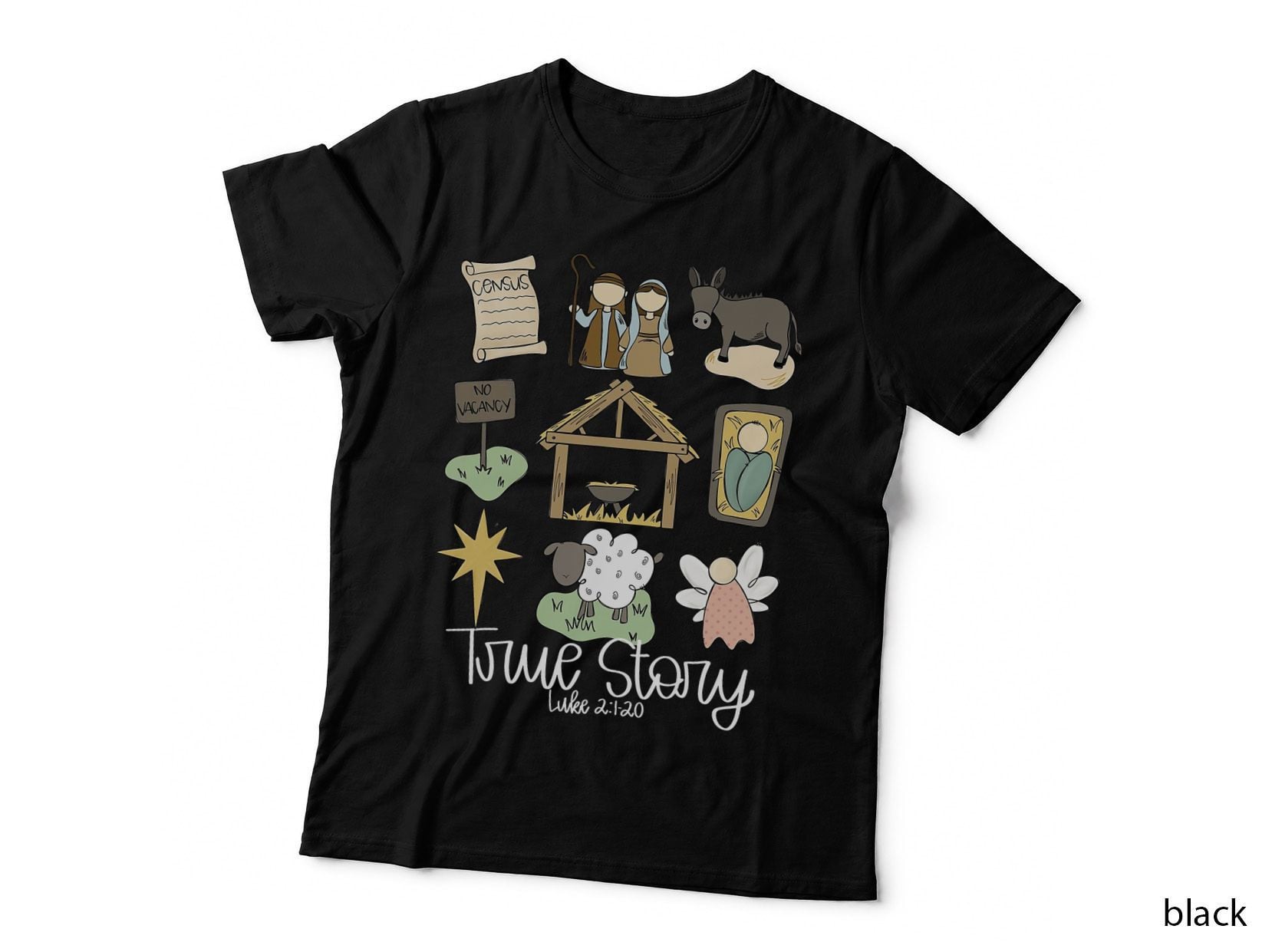 True-Story Retro Christmas Christian Religious Xmas Farmings T-Shirt