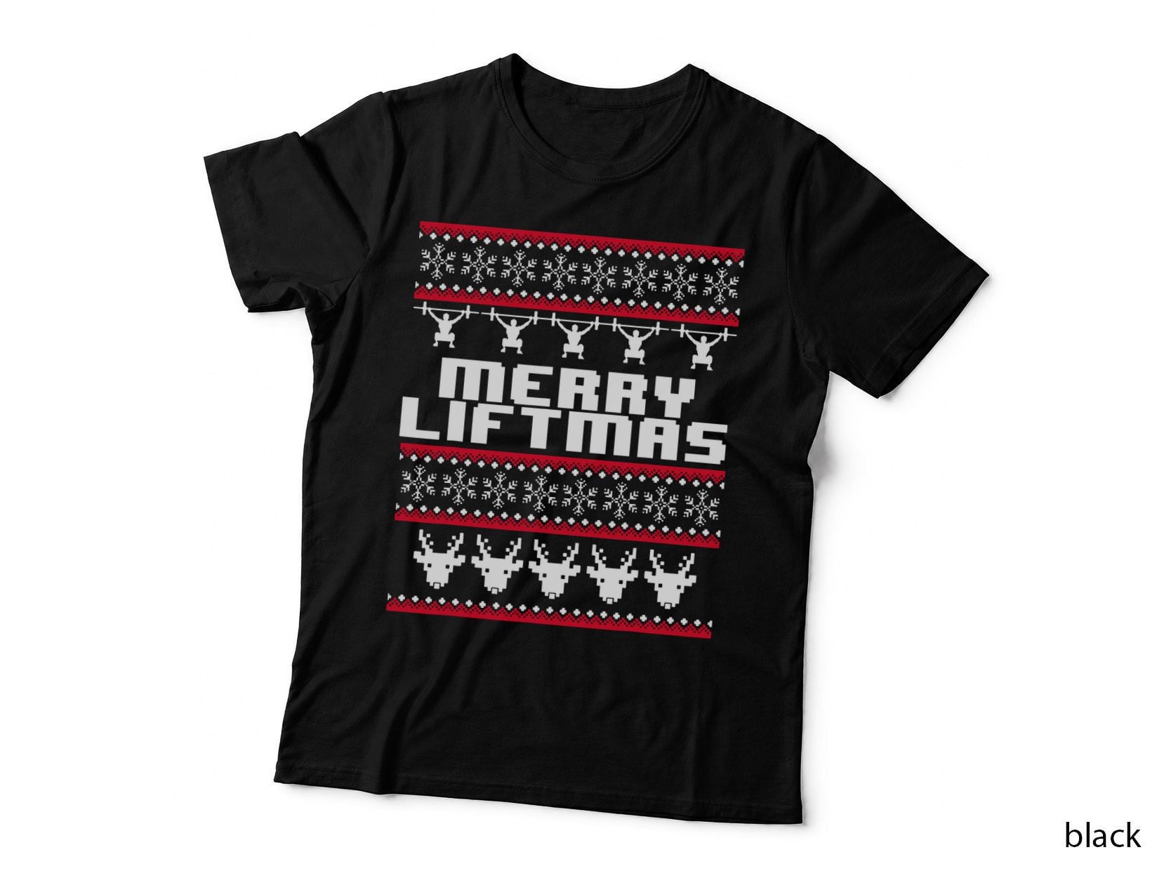 Ugly Christmas Workout Merry Liftmas Funny Gym Rat T-Shirt