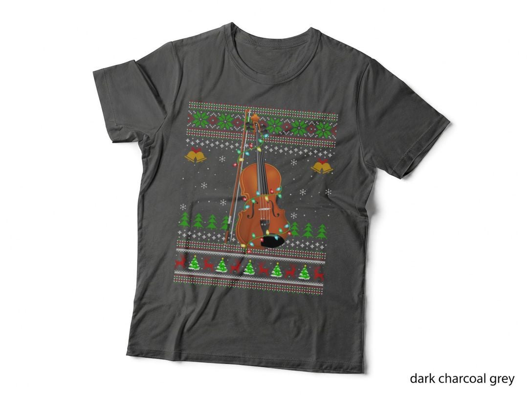 Violin Music Lover Xmas Santa Violin Ugly Christmas T-Shirt