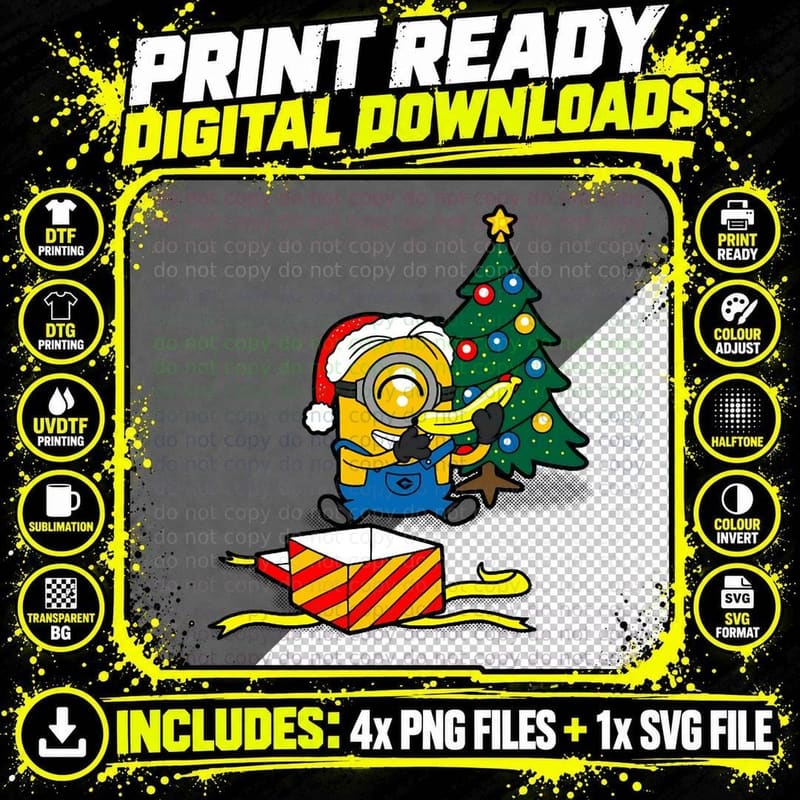 All I Want for Christmas Is a Banana Funny Christmas Png SVG Digital Bundle