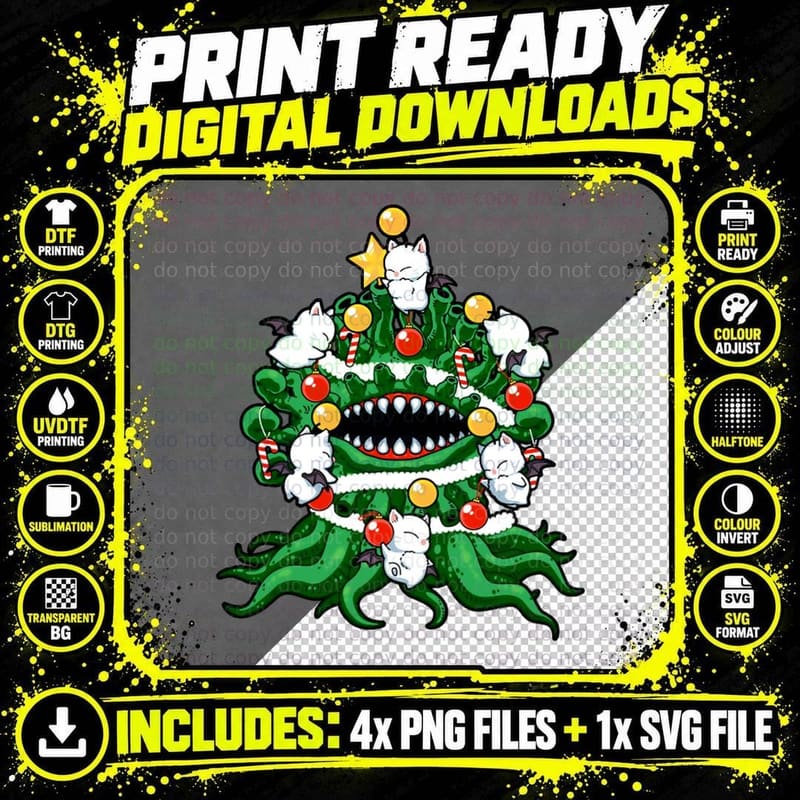 Bad Xmas Tree T-Shirt Png SVG Digital Bundle