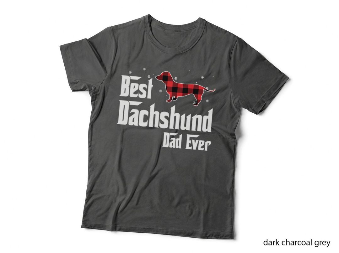 Best Dachshund Dad Ever Red Plaid Christmas for Dog Lovers Pullover Hoodie