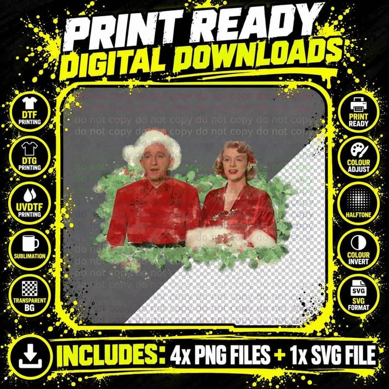Bob & Betty (White Christmas) T-Shirt Png SVG Digital Bundle