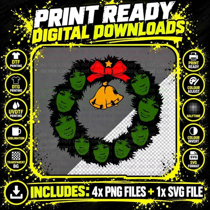 Christmas A-Wreath-A Franklin T-Shirt Png SVG Digital Bundle