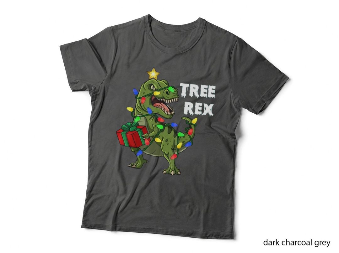 Christmas Dinosaur Tree Rex Boys Girls Kids Xmas Gift T-Shirt