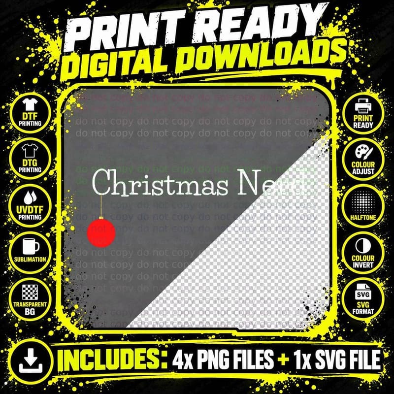 Christmas Nerd, Design 2 T-Shirt Png SVG Digital Bundle