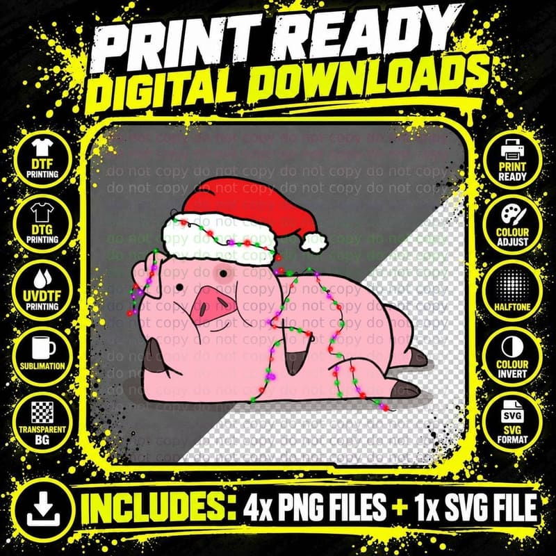 Christmas Waddles Gravity Falls T-Shirt Png SVG Digital Bundle