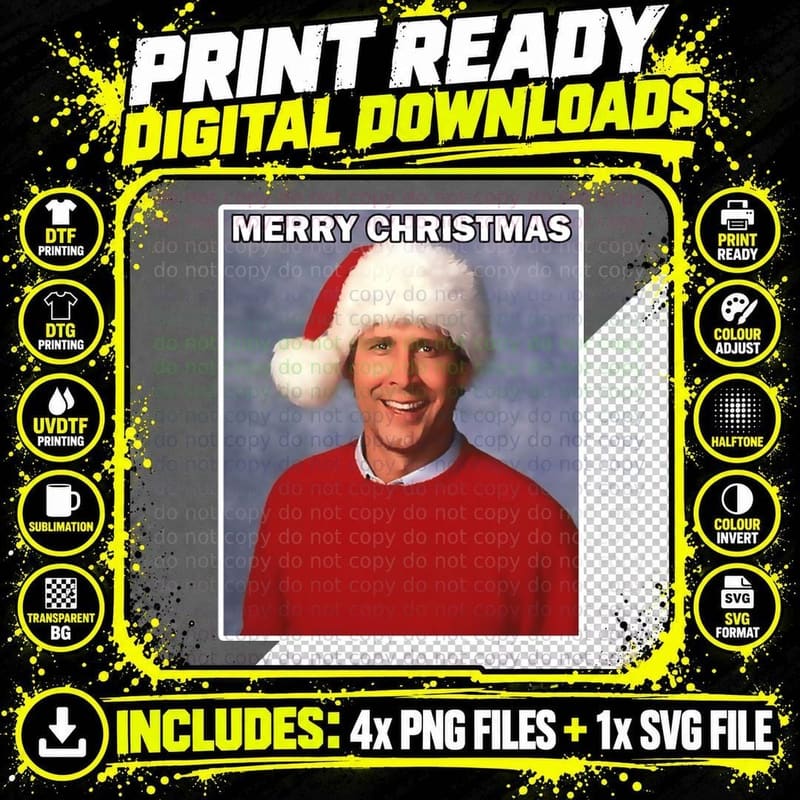 Clark Griswold Kiss My Ass Christmas Vacation T-Shirt Png SVG Digital Bundle