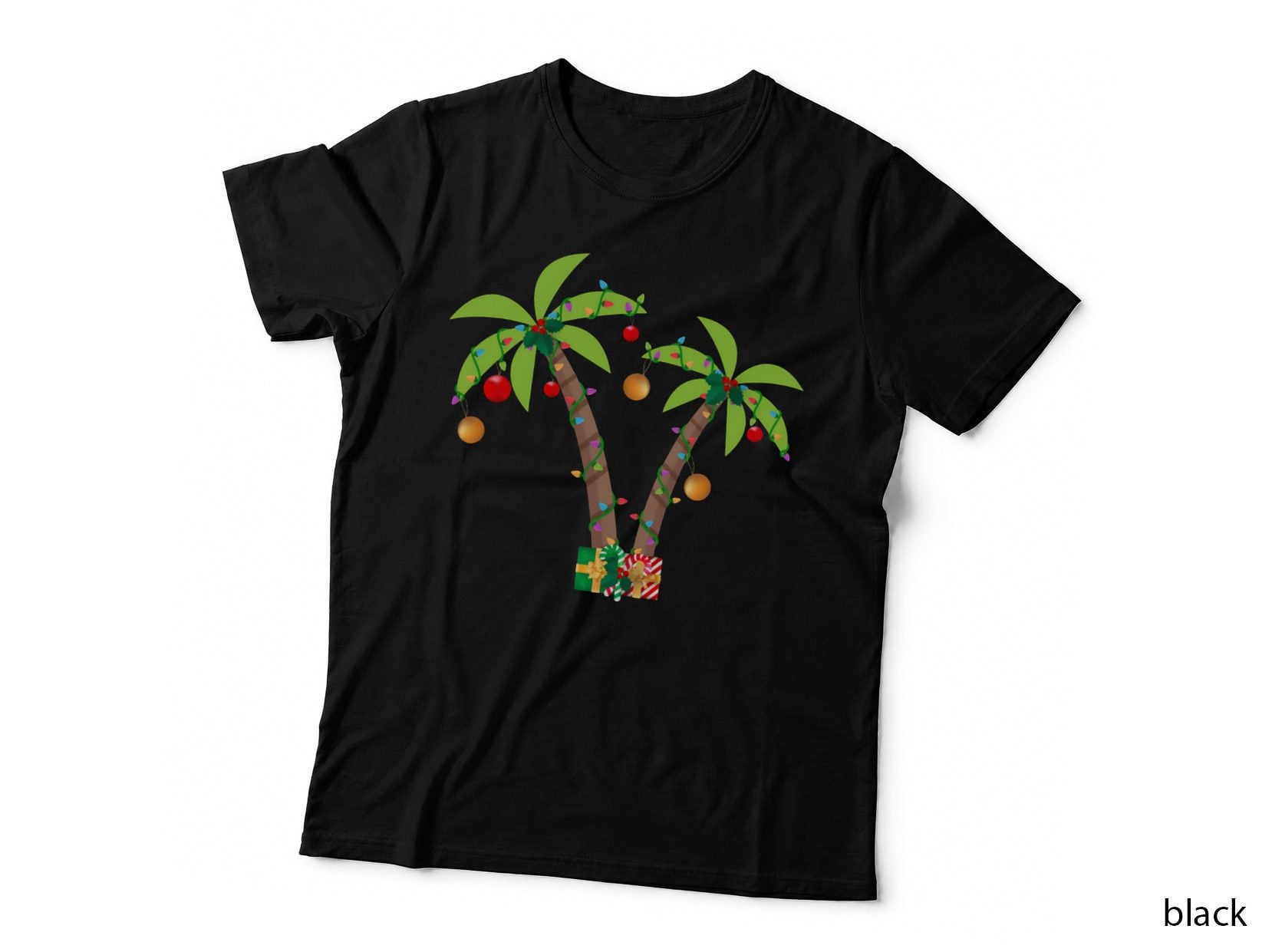 Decorated Christmas Palm Tree Tropical T-Shirt