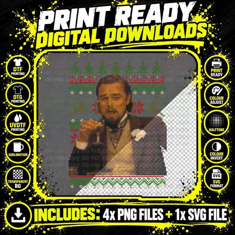 Dicaprio Drinking Meme - Ugly Sweater T-Shirt Png SVG Digital Bundle