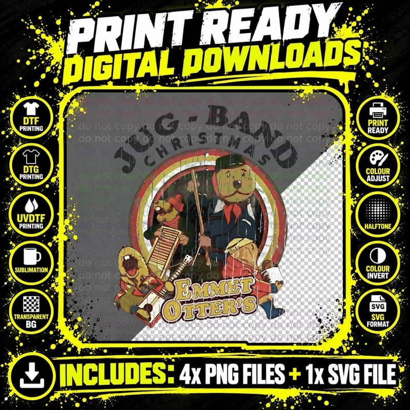 Emmet Otters Jug Band Christmas T-Shirt Png SVG Digital Bundle