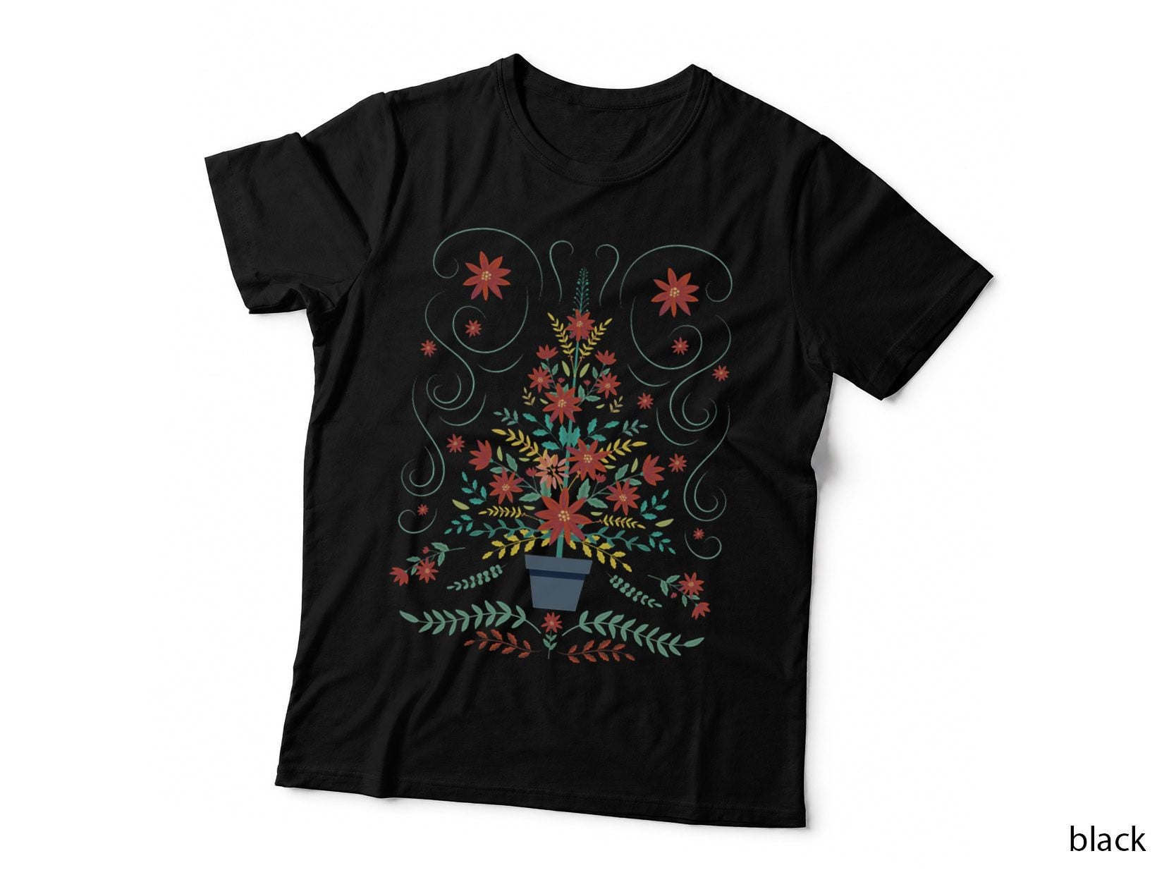 Folk Art Christmas Tree Crewneck Sweatshirt, Xmas Present T-Shirt