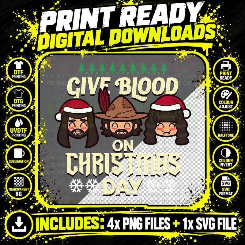 Funny Christmas Song Inspired Gift for Vampire Lovers Png SVG Digital Bundle