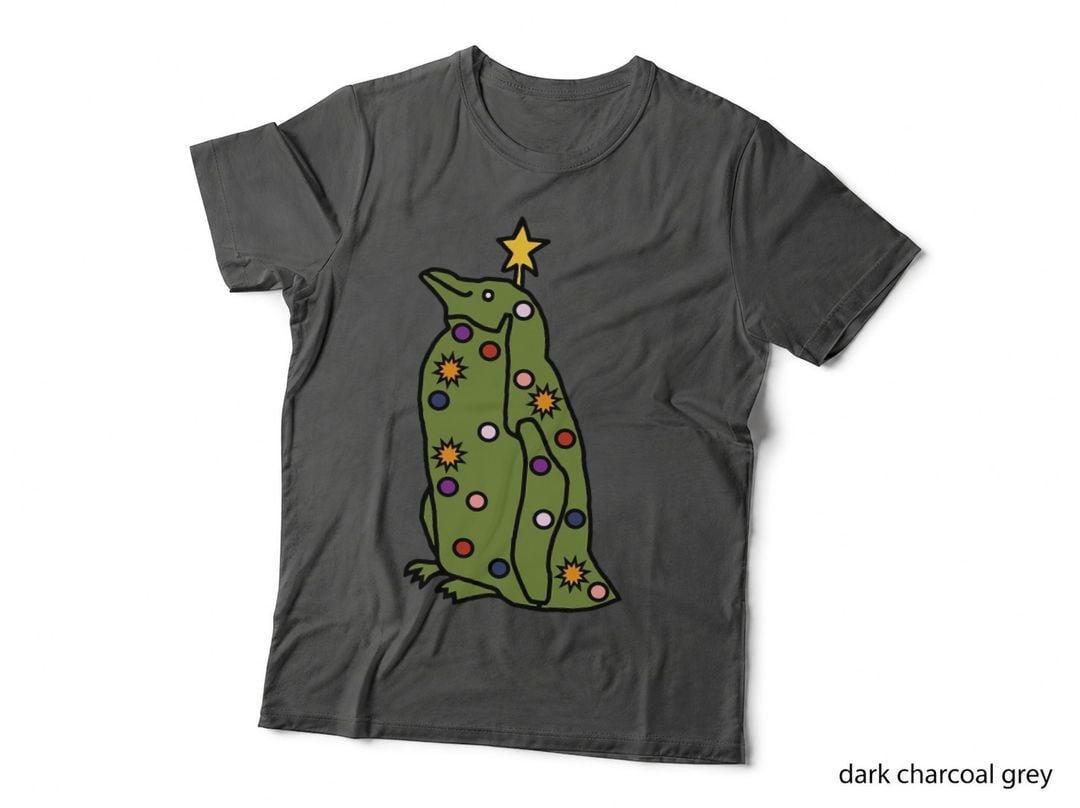 Funny Christmas Tree Penguin Crewneck Sweatshirt, Xmas Present T-Shirt