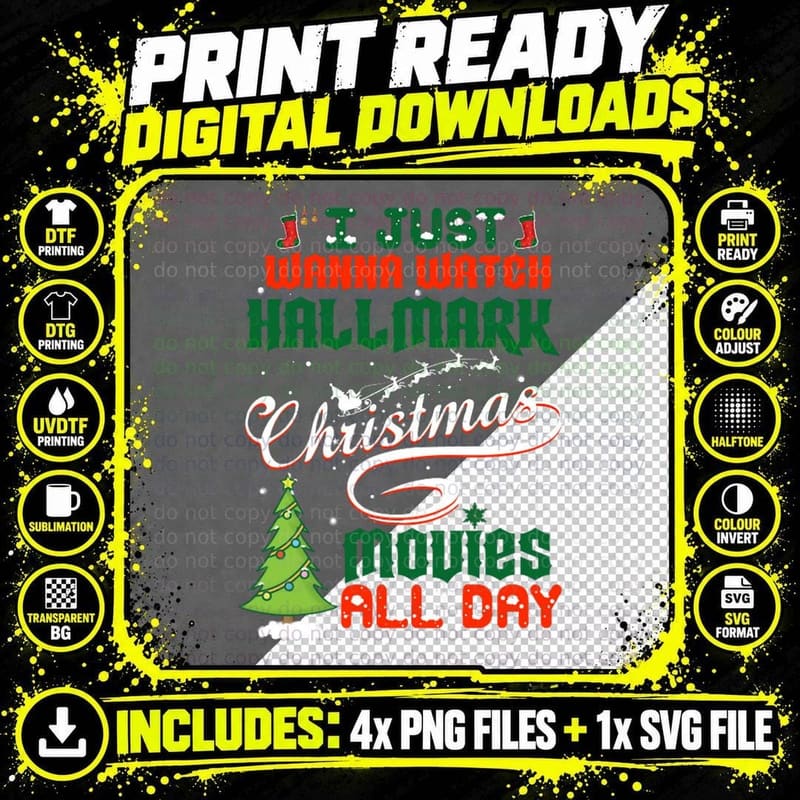 Funny Hallmark Christmas Movie Shirt Xmas Gift - Png SVG Digital Bundle