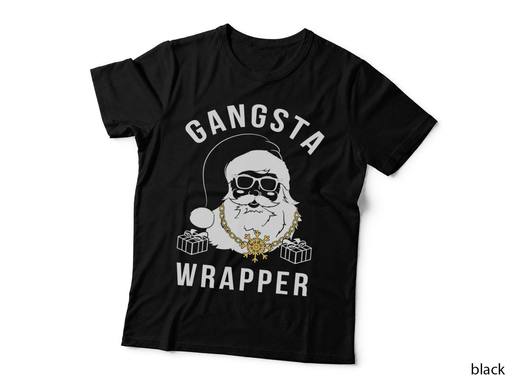 Gangsta Wrapper Gangster Santa Funny Christmas T-Shirt