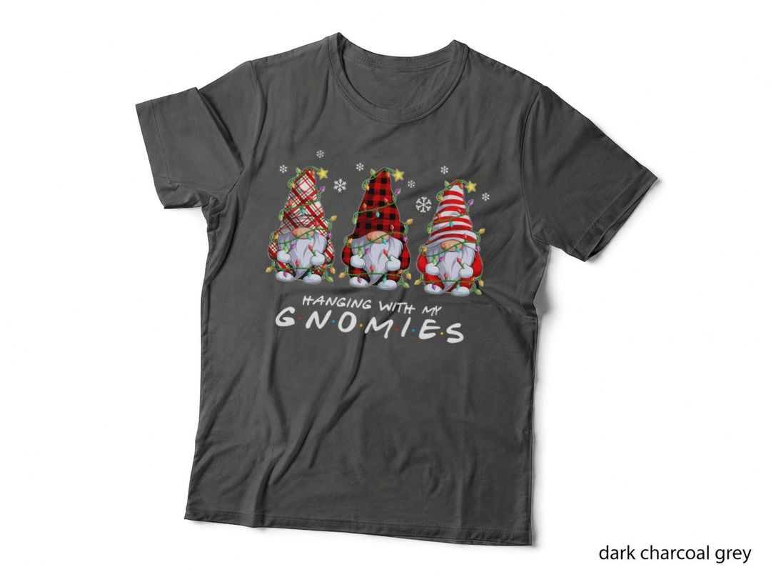 Hanging with My Gnomies Funny Christmas Light Gnome Plaid Pullover Hoodie