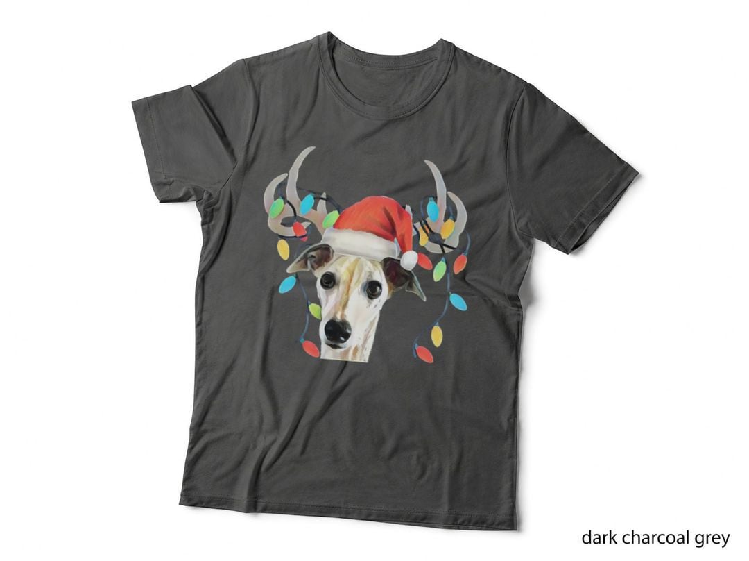 Happy Holidays Reindeer Hound Dog T-Shirt