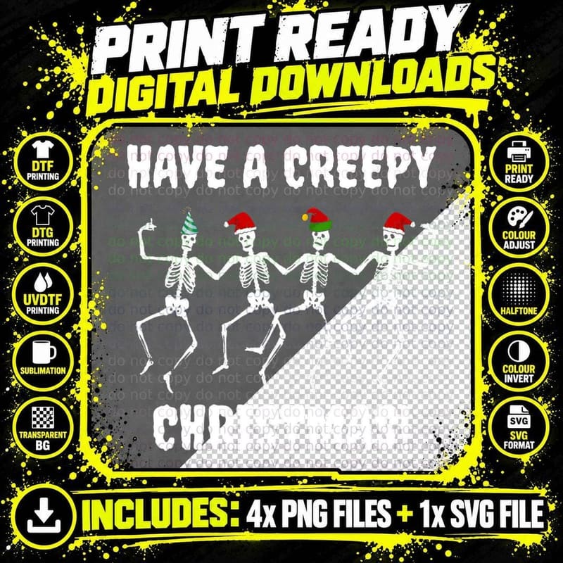 Have a Creepy Christmas T-Shirt Png SVG Digital Bundle