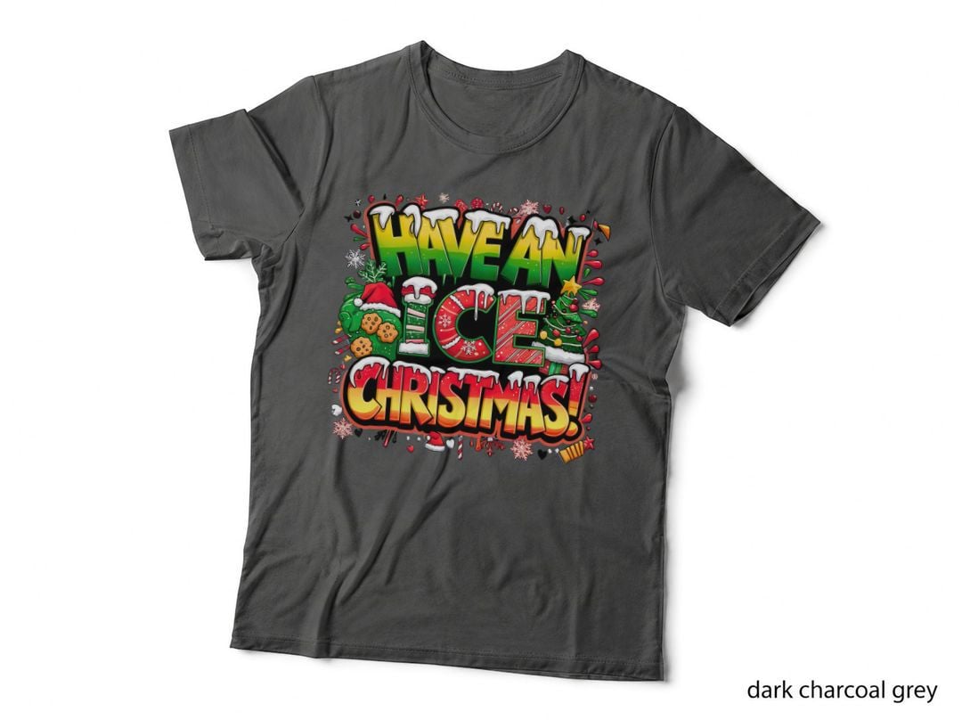 Have an Ice Christmas Funny Holiday Cookie Tree Lights Family Party T-Shirt