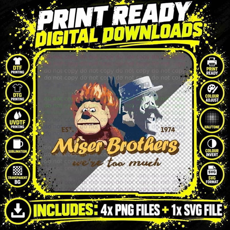 Heat Miser and Snow Miser Brothers Crewneck Sweatshirt Png SVG Digital Bundle