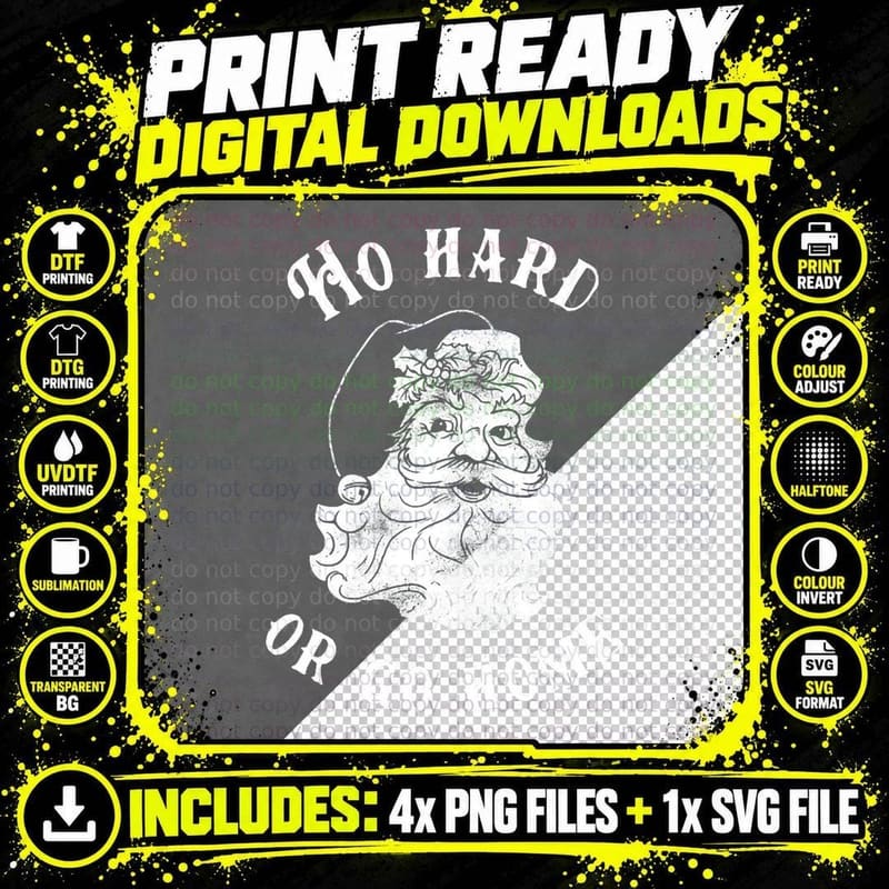 Ho Hard or Go Home Crewneck Sweatshirt T-Shirt Png SVG Digital Bundle