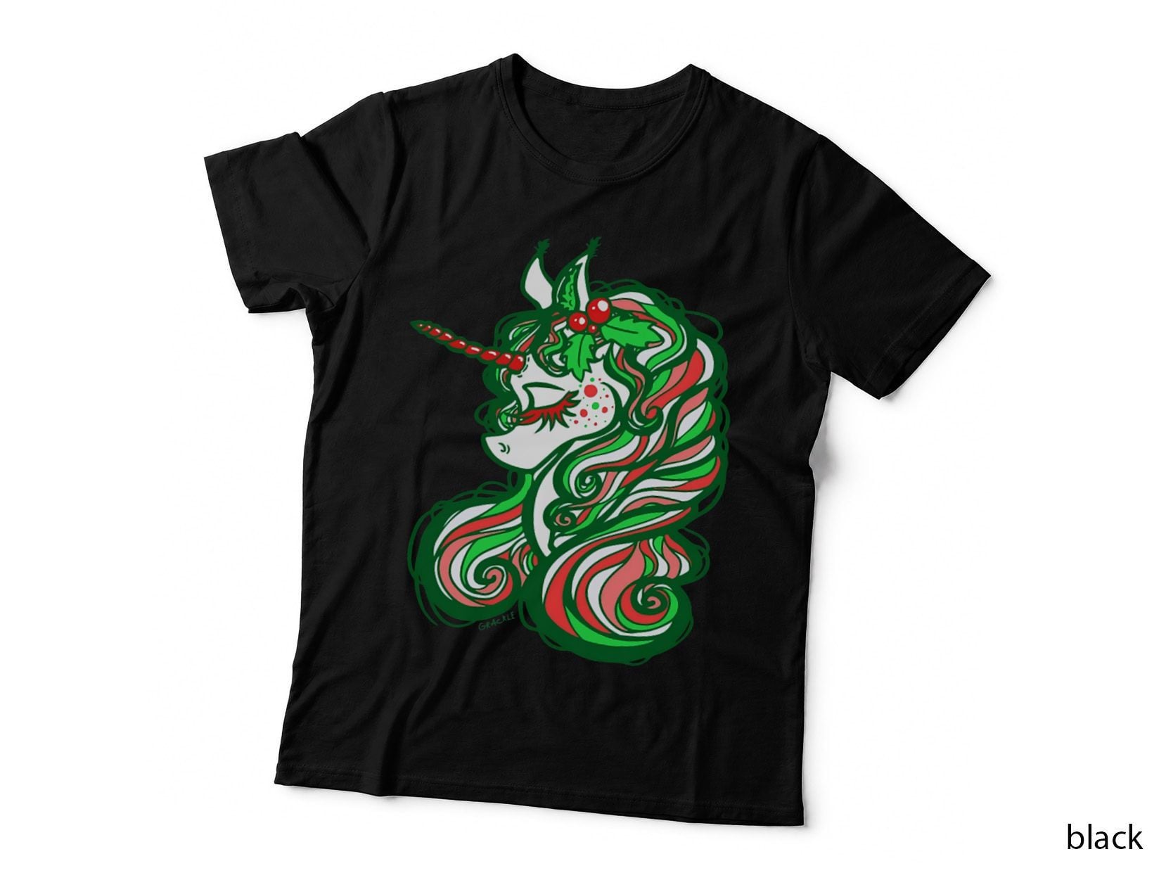 Holly Jolly Unicorn Crewneck Sweatshirt T-Shirt