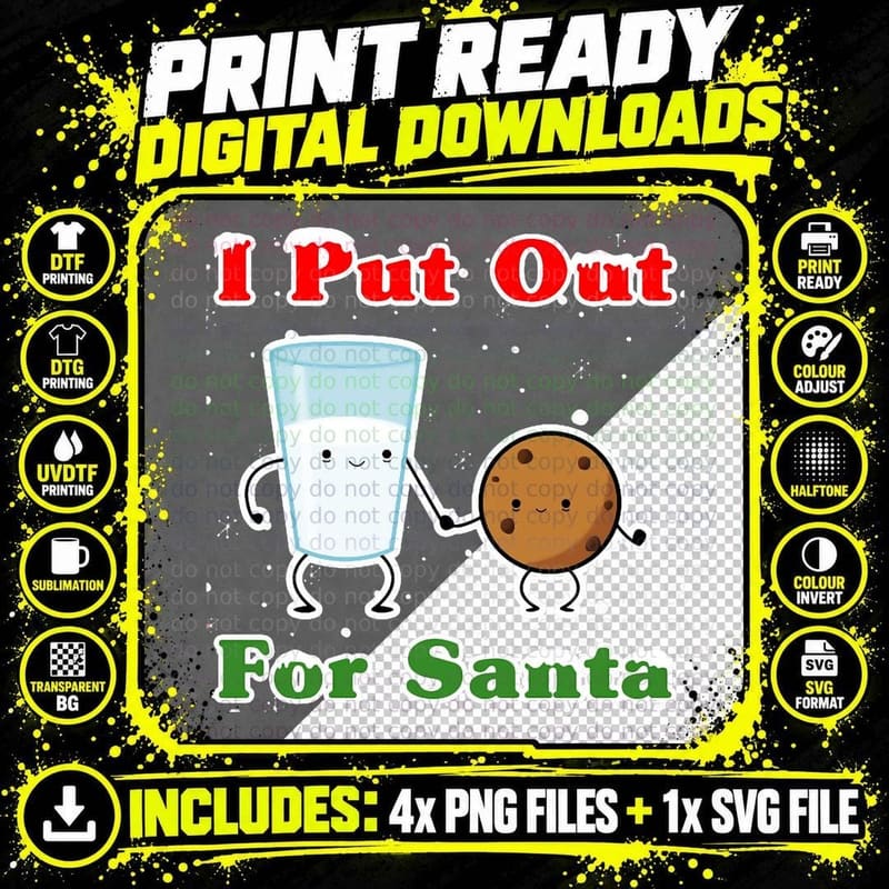 I Put Out for Santa Funny Christmas T-Shirt Png SVG Digital Bundle