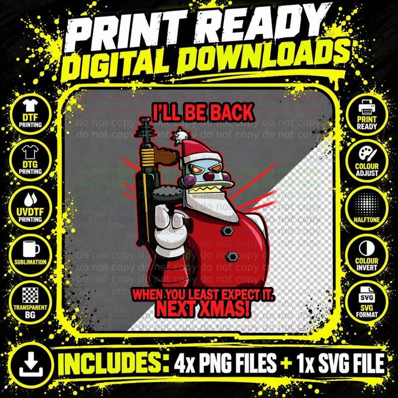 I'll Be Back Next Xmas Crewneck Sweatshirt Png SVG Digital Bundle