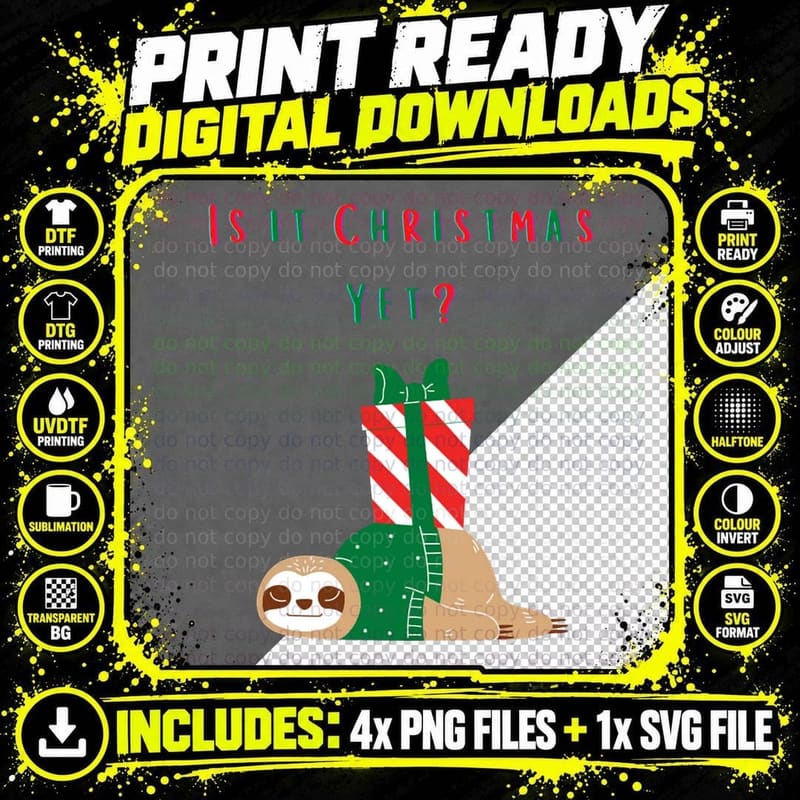 Is It Christmas Yet Crewneck Sweatshirt, Festive Wear Png SVG Digital Bundle
