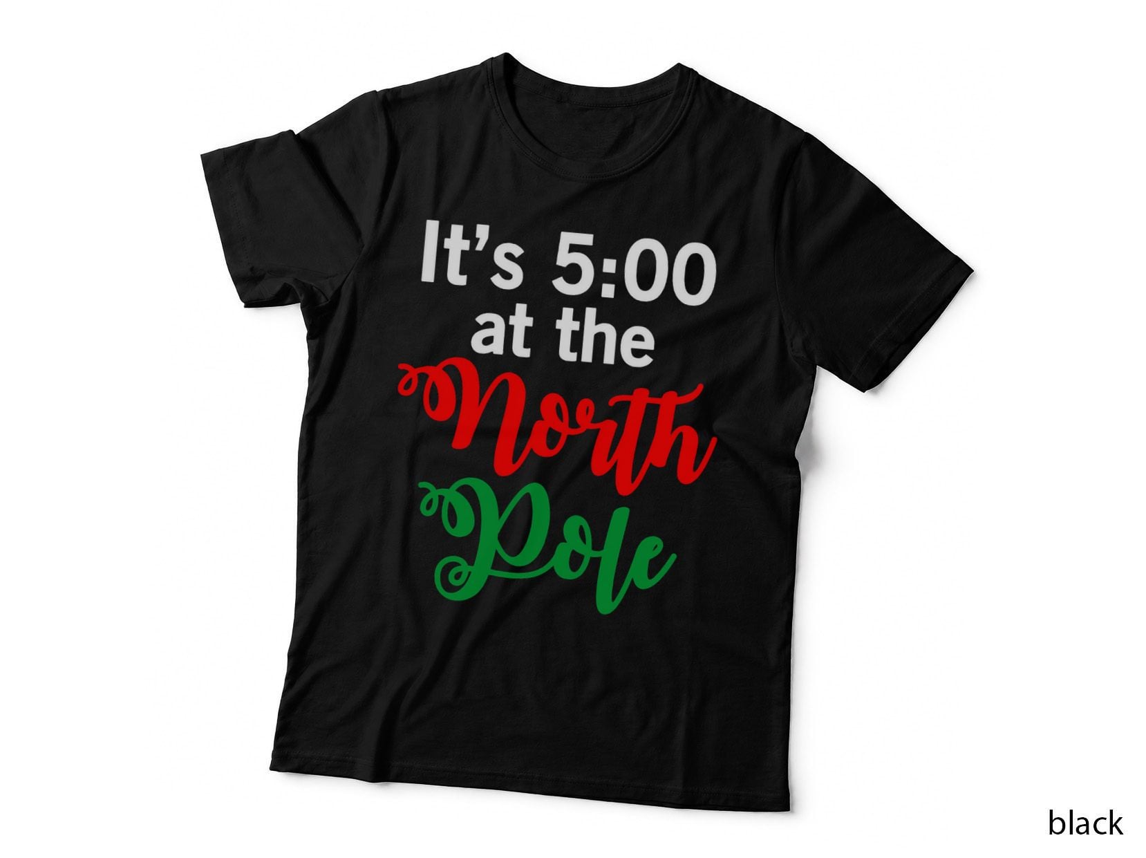 It's 5pm in the North Pole Funny Ugly Xmas Ugly Christmas Crewneck Sweatshirt