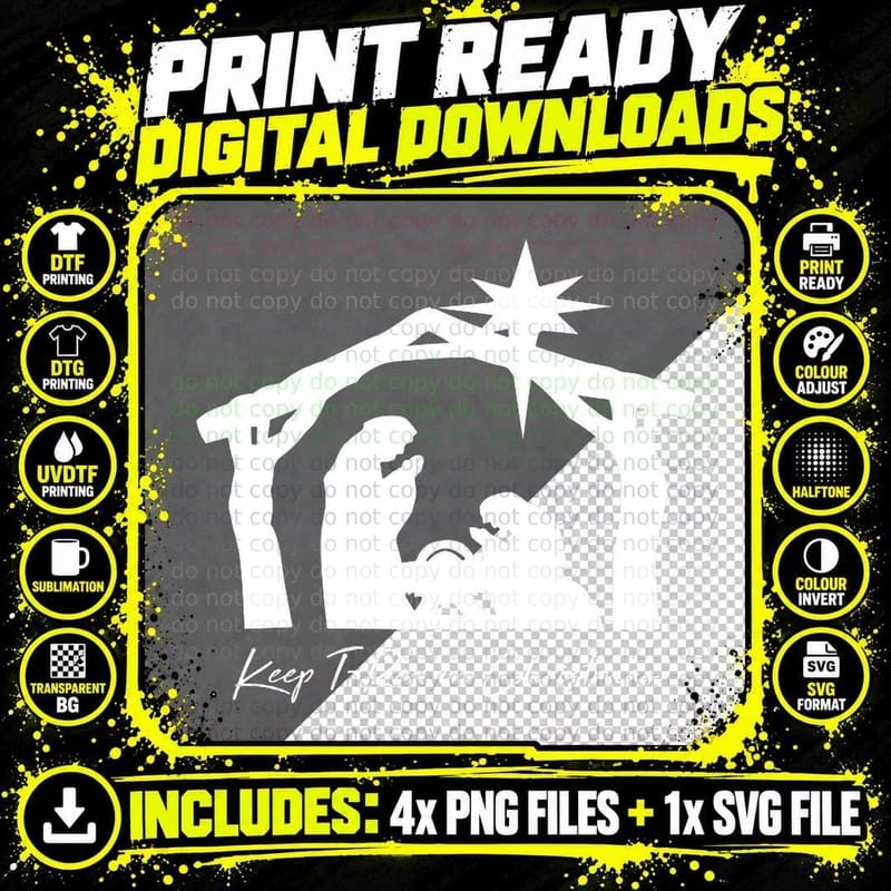 Keep T-Rex in Christmas T-Shirt Png SVG Digital Bundle